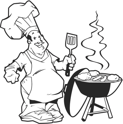 Barbeque  Coloring Page